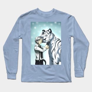 Boy with White Tiger Long Sleeve T-Shirt